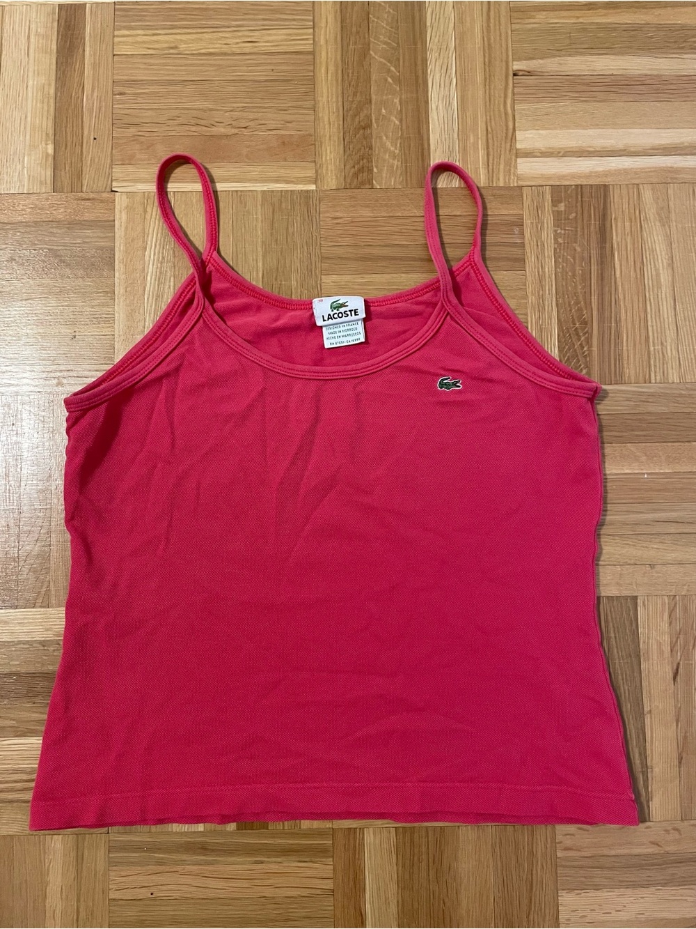 Lacoste Pink Spaghetti Strap Tank Top M